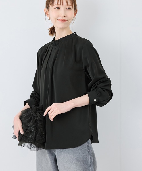 ROPE' PICNIC(ロペピクニック)の「【2サイズ展開】多機能タックブラウス(シャツ/ブラウス・レディース・オフホワイト/ピンク系その他/ブラック・38/36)」の15枚目の写真