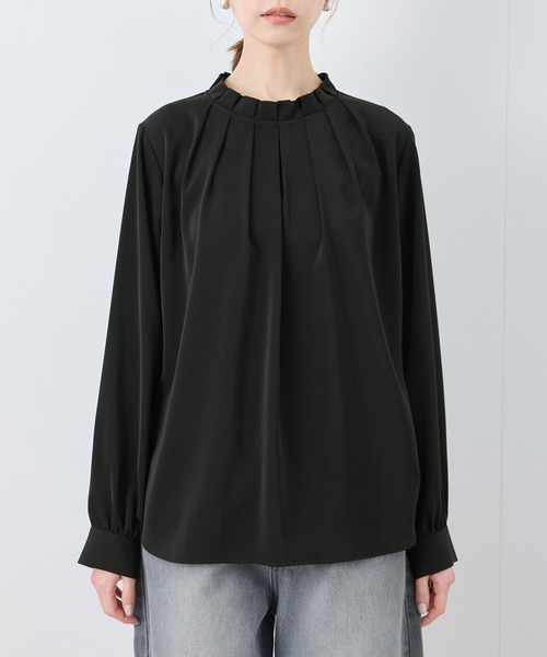 ROPE' PICNIC(ロペピクニック)の「【2サイズ展開】多機能タックブラウス(シャツ/ブラウス・レディース・オフホワイト/ピンク系その他/ブラック・38/36)」の17枚目の写真