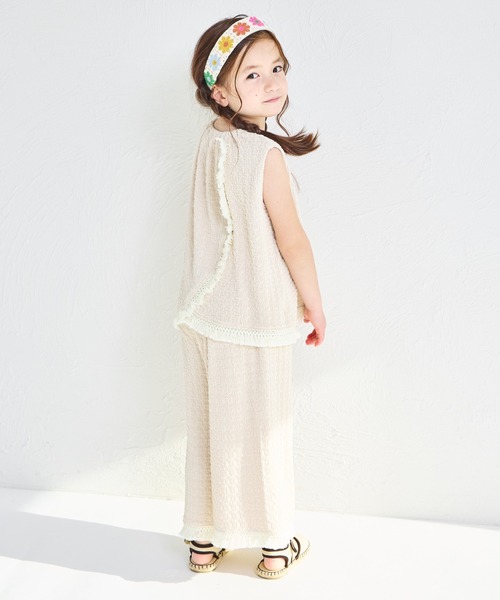 pairmanon（ペアマノン）の「シボ素材 フリンジフリル セットアップ（セットアップ・キッズ・ベージュ/アイボリー/チャコールグレー・90/150/120/110/140/100/130）」の10枚目の写真