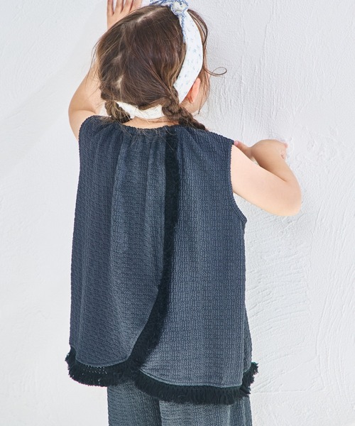 pairmanon（ペアマノン）の「シボ素材 フリンジフリル セットアップ（セットアップ・キッズ・ベージュ/アイボリー/チャコールグレー・90/150/120/110/140/100/130）」の13枚目の写真