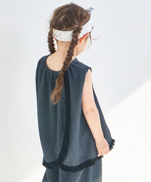 pairmanon（ペアマノン）の「シボ素材 フリンジフリル セットアップ（セットアップ・キッズ・ベージュ/アイボリー/チャコールグレー・90/150/120/110/140/100/130）」の17枚目の写真