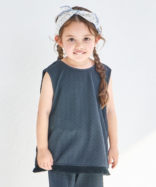 pairmanon（ペアマノン）の「シボ素材 フリンジフリル セットアップ（セットアップ・キッズ・ベージュ/アイボリー/チャコールグレー・90/150/120/110/140/100/130）」の18枚目の写真