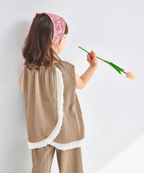 pairmanon（ペアマノン）の「シボ素材 フリンジフリル セットアップ（セットアップ・キッズ・ベージュ/アイボリー/チャコールグレー・90/150/120/110/140/100/130）」の19枚目の写真