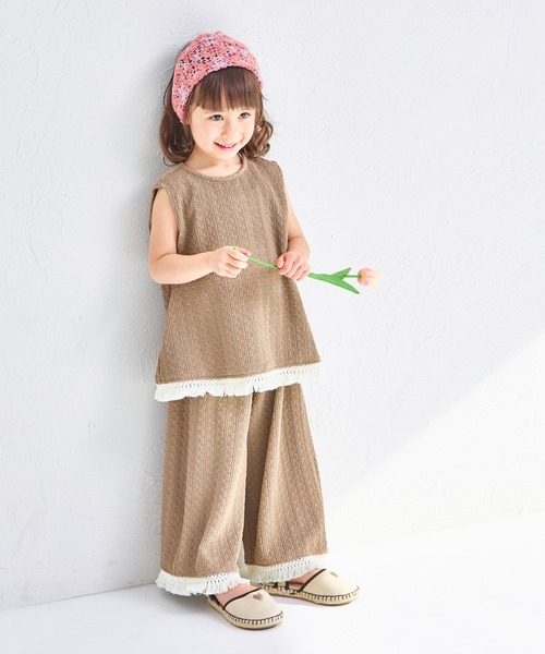 pairmanon（ペアマノン）の「シボ素材 フリンジフリル セットアップ（セットアップ・キッズ・ベージュ/アイボリー/チャコールグレー・90/150/120/110/140/100/130）」の20枚目の写真