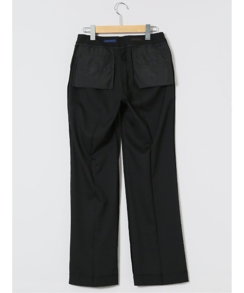 m.f.editorial（エムエフエディトリアル）の「【撥水 ストレッチ ウォッシャブル】m.f.エディトリアル レディース クリアエフェクト 黒無地 ストレートパンツ(セットアップ可能)（スーツパンツ・レディース・ブラック・MEDIUM/LARGE/S）」の4枚目の写真