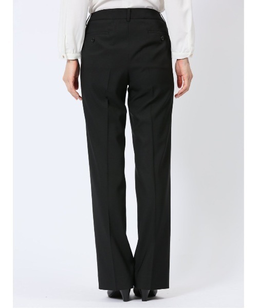 m.f.editorial（エムエフエディトリアル）の「【撥水 ストレッチ ウォッシャブル】m.f.エディトリアル レディース クリアエフェクト 黒無地 ストレートパンツ(セットアップ可能)（スーツパンツ・レディース・ブラック・MEDIUM/LARGE/S）」の9枚目の写真