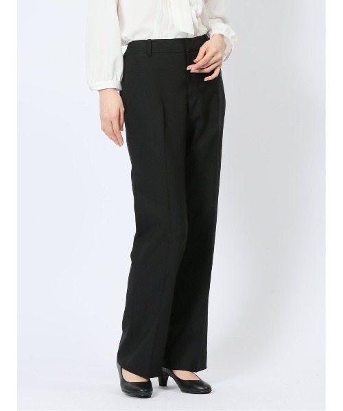 m.f.editorial（エムエフエディトリアル）の「【撥水 ストレッチ ウォッシャブル】m.f.エディトリアル レディース クリアエフェクト 黒無地 ストレートパンツ(セットアップ可能)（スーツパンツ・レディース・ブラック・MEDIUM/LARGE/S）」の12枚目の写真