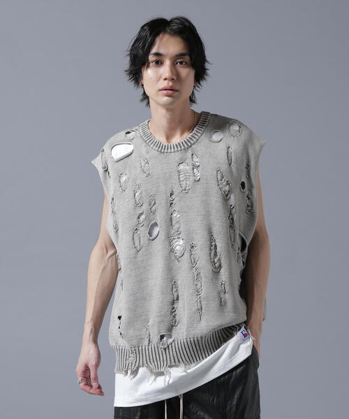 DANKE SCHON(ダンケシェーン)の「DankeSchon/ダンケシェーン/PIGMEGE KNIT VEST(ニット/セーター・レディース・ホワイト系2/ブラック・F)」の19枚目の写真