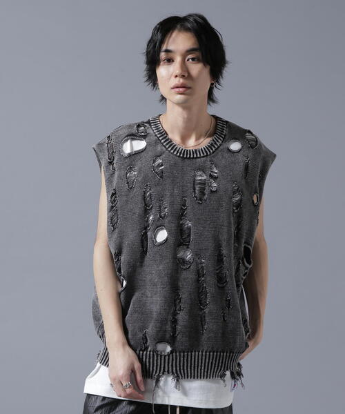 DANKE SCHON(ダンケシェーン)の「DankeSchon/ダンケシェーン/PIGMEGE KNIT VEST(ニット/セーター・レディース・ホワイト系2/ブラック・F)」の18枚目の写真
