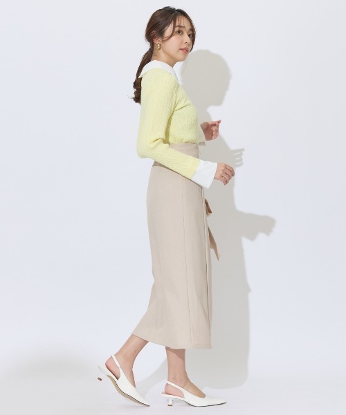 AND COUTURE(アンドクチュール)の「サイドレースアップリボンスリットスカート(スカート・レディース・ベージュ/グレー/ネイビー・MEDIUM/SMALL)」の11枚目の写真