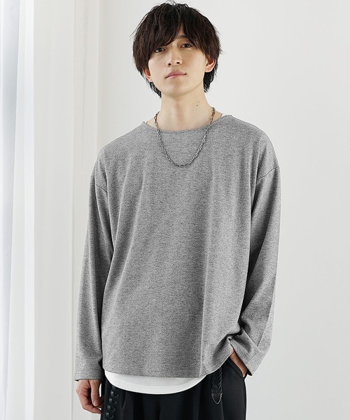 MinoriTY(マイノリティ)の「【MinoriTY】柔らか素材ボートネックヘザー長袖&半袖Tシャツ カットソー メンズ 春服 夏服 秋服 インナー(Tシャツ/カットソー・メンズ・ブラック/グレー/ベージュ系その他/ブラック系その他/グレー系その他/ベージュ・M/S/L)」の19枚目の写真