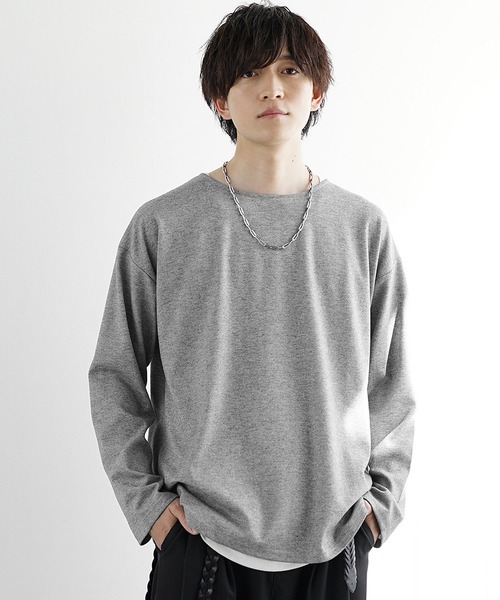 MinoriTY(マイノリティ)の「【MinoriTY】柔らか素材ボートネックヘザー長袖&半袖Tシャツ カットソー メンズ 春服 夏服 秋服 インナー(Tシャツ/カットソー・メンズ・ブラック/グレー/ベージュ系その他/ブラック系その他/グレー系その他/ベージュ・M/S/L)」の20枚目の写真