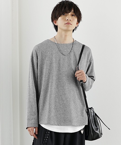 MinoriTY(マイノリティ)の「【MinoriTY】柔らか素材ボートネックヘザー長袖&半袖Tシャツ カットソー メンズ 春服 夏服 秋服 インナー(Tシャツ/カットソー・メンズ・ブラック/グレー/ベージュ系その他/ブラック系その他/グレー系その他/ベージュ・M/S/L)」の21枚目の写真