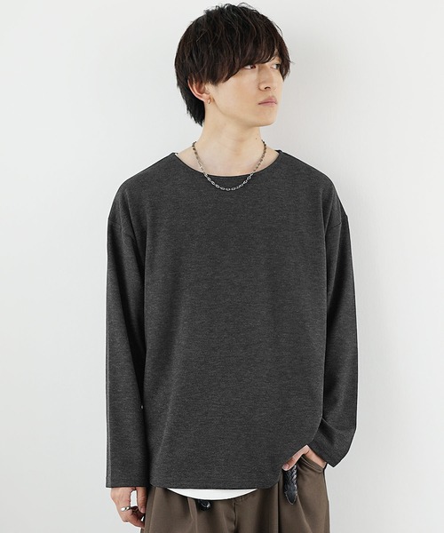 MinoriTY(マイノリティ)の「【MinoriTY】柔らか素材ボートネックヘザー長袖&半袖Tシャツ カットソー メンズ 春服 夏服 秋服 インナー(Tシャツ/カットソー・メンズ・ブラック/グレー/ベージュ系その他/ブラック系その他/グレー系その他/ベージュ・M/S/L)」の10枚目の写真