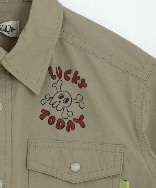 MAKE YOUR DAY（メイクユアデイ）の「ラクガキプリント半袖シャツ■150.160cm（シャツ/ブラウス・キッズ・サックスブルー/ベージュ・150/160）」の6枚目の写真