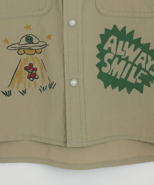 MAKE YOUR DAY（メイクユアデイ）の「ラクガキプリント半袖シャツ■150.160cm（シャツ/ブラウス・キッズ・サックスブルー/ベージュ・150/160）」の10枚目の写真