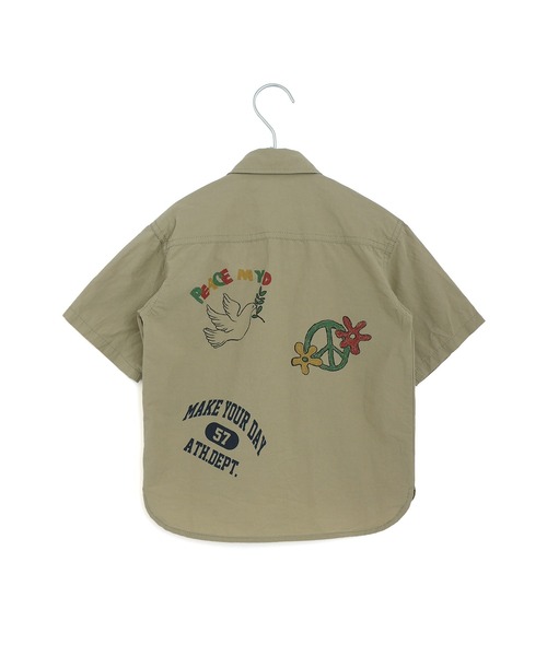 MAKE YOUR DAY（メイクユアデイ）の「ラクガキプリント半袖シャツ■150.160cm（シャツ/ブラウス・キッズ・サックスブルー/ベージュ・150/160）」の3枚目の写真