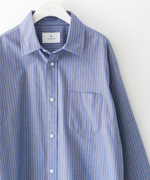 URBAN RESEARCH Sonny Label(アーバンリサーチサニーレーベル)の「『WEB/一部店舗限定カラー』ストライプレギュラーカラーシャツ(シャツ/ブラウス・メンズ・ライトブルー/ホワイト系その他/ブルー系その他/ブラック系その他・MEDIUM/LARGE)」の4枚目の写真