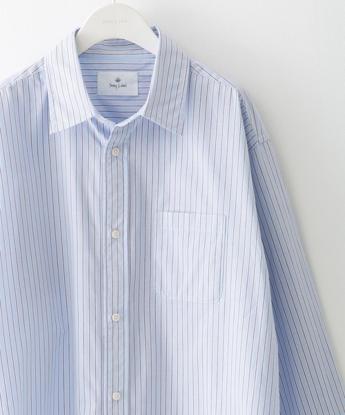 URBAN RESEARCH Sonny Label(アーバンリサーチサニーレーベル)の「『WEB/一部店舗限定カラー』ストライプレギュラーカラーシャツ(シャツ/ブラウス・メンズ・ライトブルー/ホワイト系その他/ブルー系その他/ブラック系その他・MEDIUM/LARGE)」の1枚目の写真