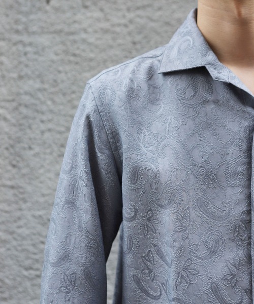 MEN'S BIGI（メンズビギ）の「ペイズリージャガード七分袖シャツ（シャツ/ブラウス・メンズ・サックスブルー/ボルドー/ネイビー・01/02/03/04）」の4枚目の写真