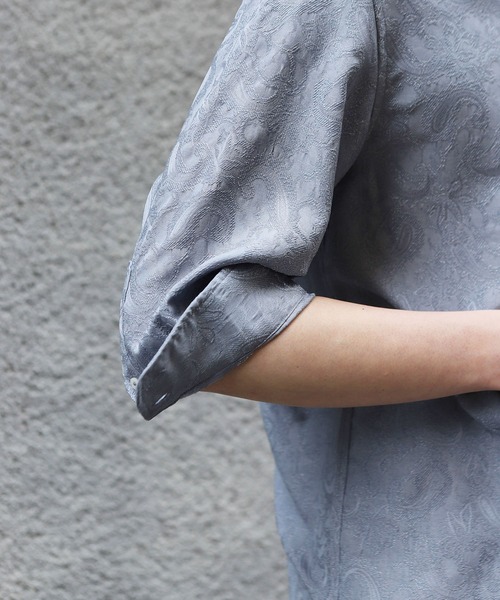 MEN'S BIGI（メンズビギ）の「ペイズリージャガード七分袖シャツ（シャツ/ブラウス・メンズ・サックスブルー/ボルドー/ネイビー・01/02/03/04）」の12枚目の写真