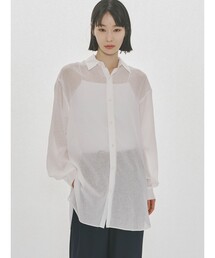 MIDIUMISOLID for Ladies シアーロングスリーブシャツ