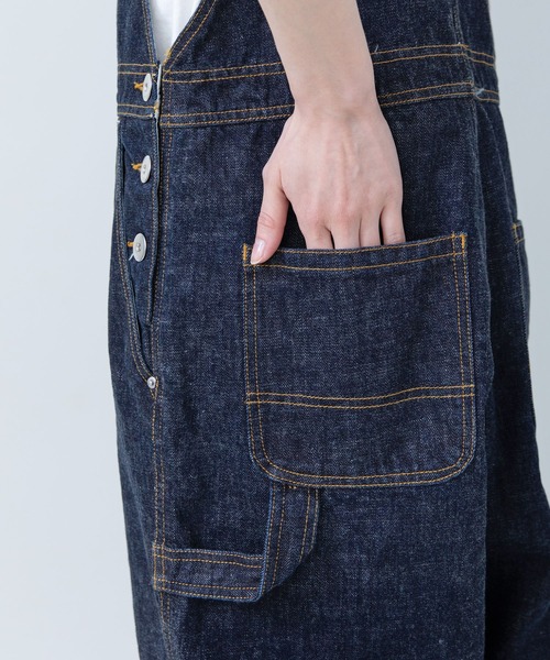 PAR ICI(パーリッシィ)の「デニム/ダック オーバーオール(サロペット/オーバーオール・レディース・ネイビー/ブラウン・FREE)」の9枚目の写真