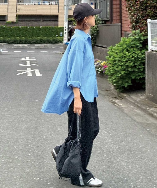 CORNERS by KR（コーナーズバイケーアール）の「【CORNERS by KR】バックロングルーズシャツ（シャツ/ブラウス・レディース・アイボリー/ネイビー/ブラック/ホワイト/ブルー・M）」の5枚目の写真