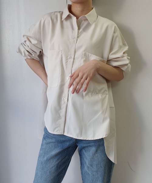 CORNERS by KR(コーナーズバイケーアール)の「【CORNERS by KR】バックロングルーズシャツ(シャツ/ブラウス・レディース・アイボリー/ネイビー/ブラック/ホワイト・M)」の9枚目の写真