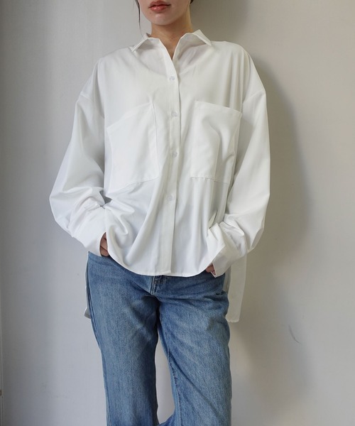 CORNERS by KR(コーナーズバイケーアール)の「【CORNERS by KR】バックロングルーズシャツ(シャツ/ブラウス・レディース・アイボリー/ネイビー/ブラック/ホワイト・M)」の6枚目の写真