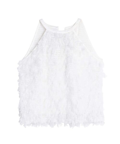 CALNAMUR（カルナムール）の「FRINGE AMERICAN SLEEVE BLOUSE/フリンジアメリカンスリーブブラウス（シャツ/ブラウス・レディース・ブラック/ホワイト・FREE）」の3枚目の写真