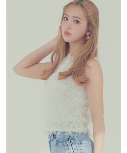 CALNAMUR（カルナムール）の「FRINGE AMERICAN SLEEVE BLOUSE/フリンジアメリカンスリーブブラウス（シャツ/ブラウス・レディース・ブラック/ホワイト・FREE）」の4枚目の写真