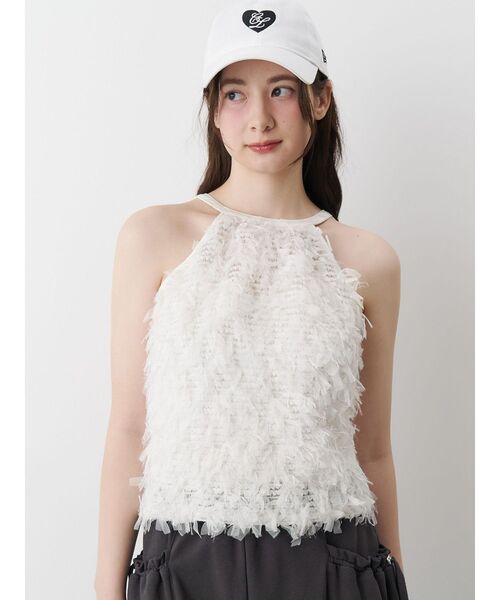 CALNAMUR（カルナムール）の「FRINGE AMERICAN SLEEVE BLOUSE/フリンジアメリカンスリーブブラウス（シャツ/ブラウス・レディース・ブラック/ホワイト・FREE）」の11枚目の写真