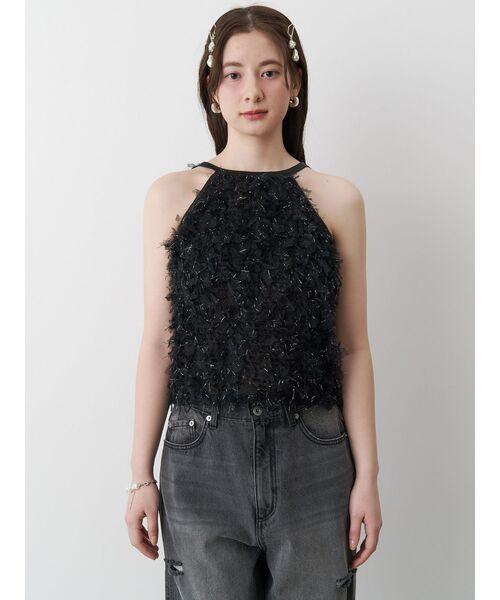 CALNAMUR（カルナムール）の「FRINGE AMERICAN SLEEVE BLOUSE/フリンジアメリカンスリーブブラウス（シャツ/ブラウス・レディース・ブラック/ホワイト・FREE）」の17枚目の写真