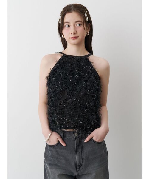 CALNAMUR（カルナムール）の「FRINGE AMERICAN SLEEVE BLOUSE/フリンジアメリカンスリーブブラウス（シャツ/ブラウス・レディース・ブラック/ホワイト・FREE）」の18枚目の写真