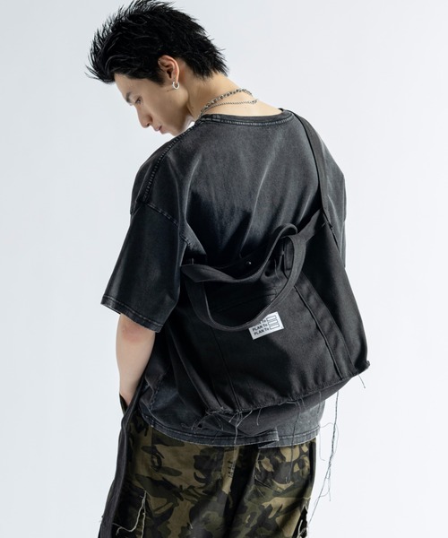 Vintage Design Pigment Canvas Shoulder Bag - ヴィンテージ