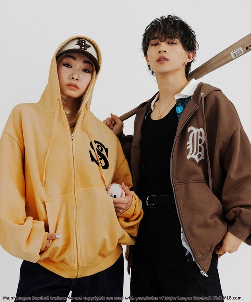 BACK TO THE FIELD(バック トゥー ザ フィールド)の「【平野莉玖コラボ】【MLB】クーパーズタウンZIPフーディー(パーカー・レディース・ブラウン/ベージュ/ブラック・FREE)」の16枚目の写真