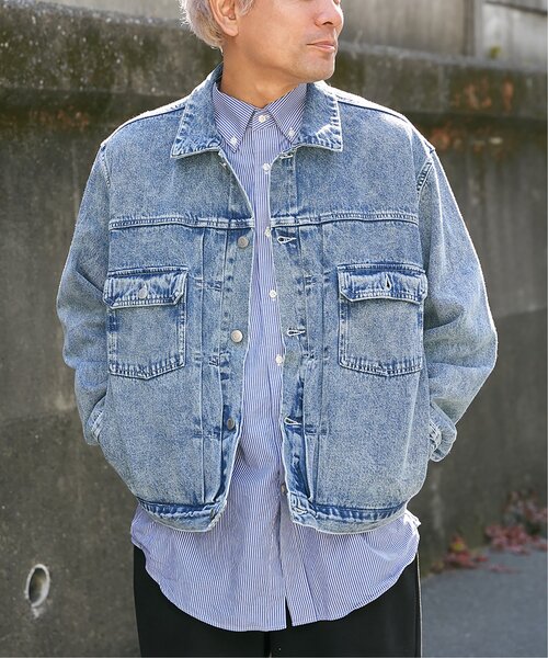 VENCEEXCHANGE(ヴァンスエクスチェンジ)の「デニムGジャン(ブルゾン・メンズ・ダークグレー/ブルー/ブラック・M/L)」の3枚目の写真