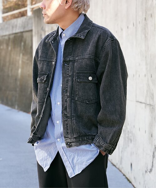 VENCEEXCHANGE(ヴァンスエクスチェンジ)の「デニムGジャン(ブルゾン・メンズ・ダークグレー/ブルー/ブラック・M/L)」の2枚目の写真