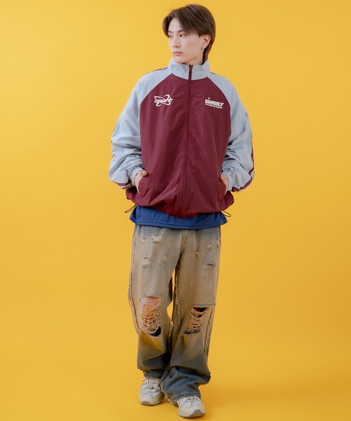 improves(インプローブス)の「袖ライン ラグラン ナイロンブルゾン(ナイロンジャケット・メンズ・ブラック/ライトグレー/ワイン・MEDIUM/X-SMALL/LARGE)」の16枚目の写真