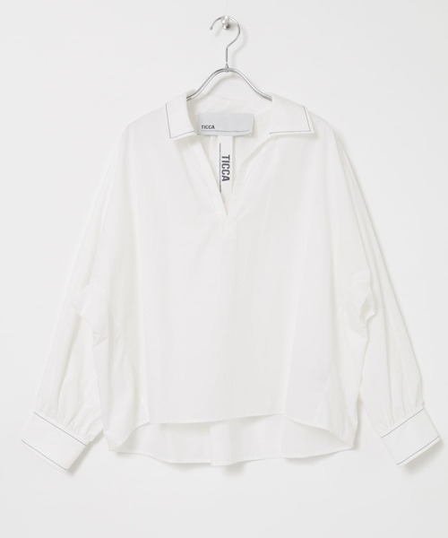 ▪️25SS 美品 2.6万 ティッカ ハーブスキッパーシャツ 長袖 コットン セール】TICCA ハーブスキッパーシャツ（シャツ/ブラウス