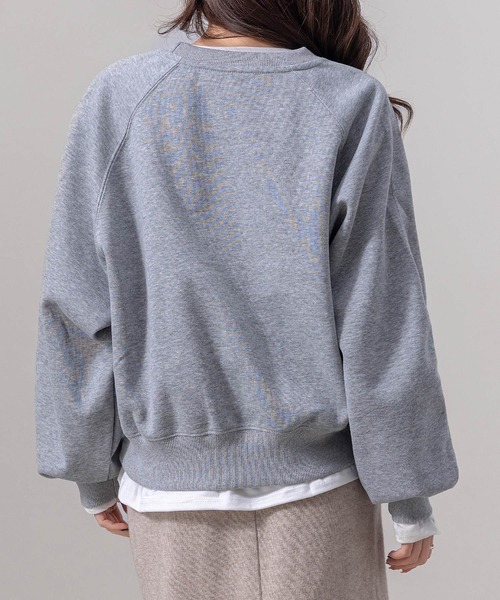 DAY CLOSET(デイ クローゼット)の「レディース 長袖ノームコアボリュームリブ袖スウェット(スウェット・レディース・オートミール/ブラック/クリーム/グレー/チャコールグレー/ピンク・L/M)」の16枚目の写真