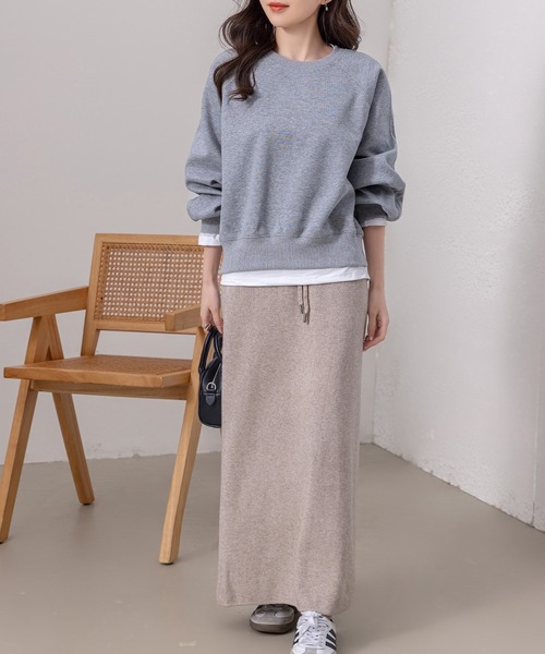 DAY CLOSET(デイ クローゼット)の「レディース 長袖ノームコアボリュームリブ袖スウェット(スウェット・レディース・オートミール/ブラック/クリーム/グレー/チャコールグレー/ピンク・L/M)」の22枚目の写真