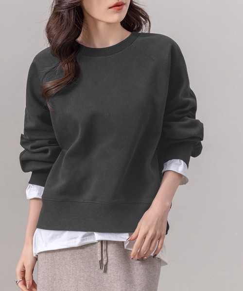 DAY CLOSET(デイ クローゼット)の「レディース 長袖ノームコアボリュームリブ袖スウェット(スウェット・レディース・オートミール/ブラック/クリーム/グレー/チャコールグレー/ピンク・L/M)」の11枚目の写真