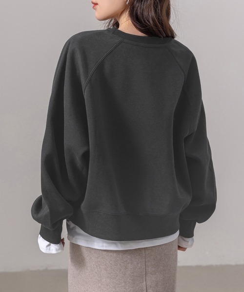 DAY CLOSET(デイ クローゼット)の「レディース 長袖ノームコアボリュームリブ袖スウェット(スウェット・レディース・オートミール/ブラック/クリーム/グレー/チャコールグレー/ピンク・L/M)」の12枚目の写真