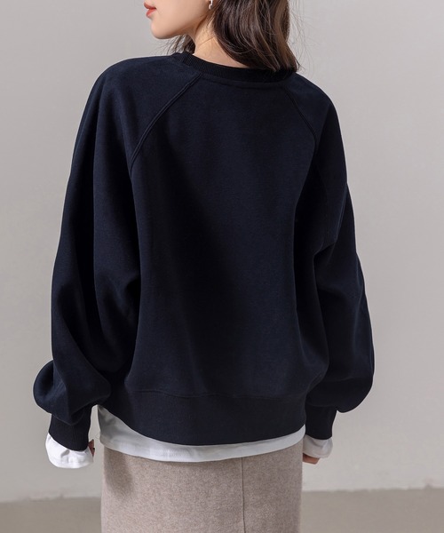 DAY CLOSET(デイ クローゼット)の「レディース 長袖ノームコアボリュームリブ袖スウェット(スウェット・レディース・オートミール/ブラック/クリーム/グレー/チャコールグレー/ピンク・L/M)」の9枚目の写真