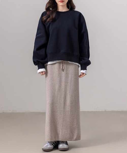 DAY CLOSET(デイ クローゼット)の「レディース 長袖ノームコアボリュームリブ袖スウェット(スウェット・レディース・オートミール/ブラック/クリーム/グレー/チャコールグレー/ピンク・L/M)」の10枚目の写真