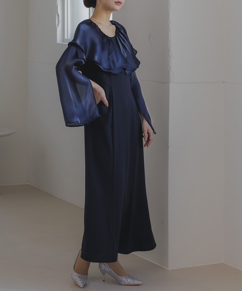 birei(ビレイ)の「グロスオーガンラッフルマーメイドドレス(ドレス・レディース・ホワイト×ブラック/アッシュブラウン/ネイビー・M)」の19枚目の写真
