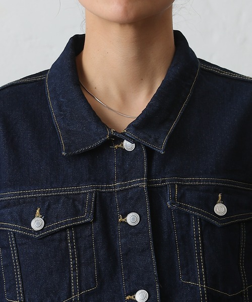 COLONY 2139（コロニートゥーワンスリーナイン）の「ワイドスリーブGジャン（デニムジャケット・レディース・ネイビー/サックスブルー・FREE）」の15枚目の写真