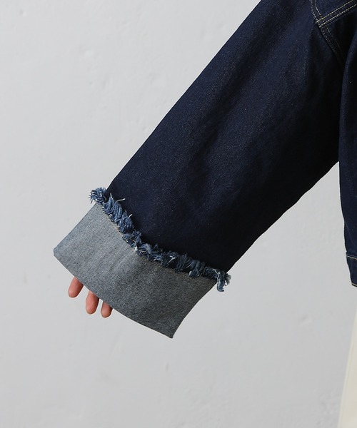 COLONY 2139（コロニートゥーワンスリーナイン）の「ワイドスリーブGジャン（デニムジャケット・レディース・ネイビー/サックスブルー・FREE）」の16枚目の写真